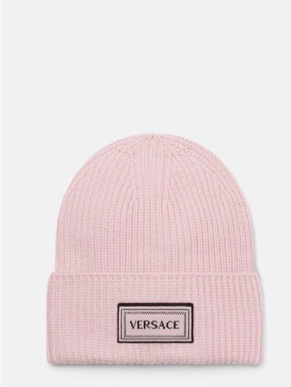 Versace Women's Pink Ribbed Knit wool Beanie